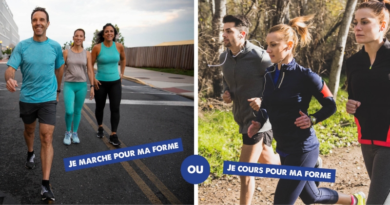 Je cours et je marche pour ma forme 